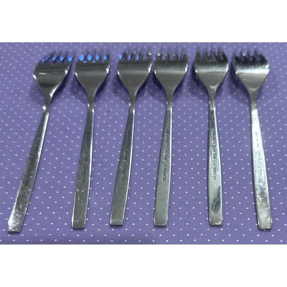 Oneida Oneidacraft Deluxe Capistrano Stainless Steel Salad Forks Fork Set Of‎ 6
